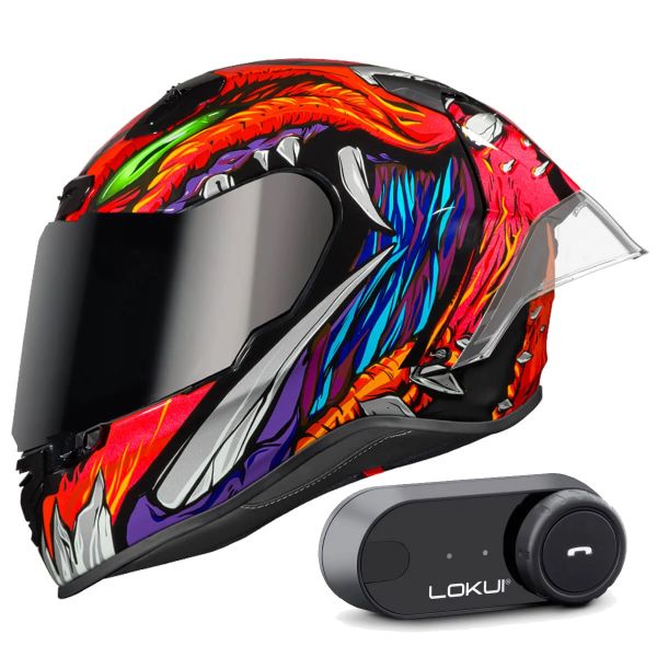 Integral Nexx X.R3R Zorga Orange Green + Kit Bluetooth Lokui K30