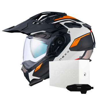 Casque Integral Nexx X.WED3 Keyo White Orange Matt + X.COM 3 Casque Integral Nexx X.WED3 Keyo White Orange Matt + X.COM 3