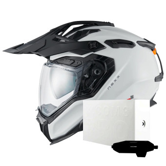 Casque Integral Nexx X.WED3 Plain White Pearl + X.COM 3 Pro Casque Integral Nexx X.WED3 Plain White Pearl + X.COM 3 Pro