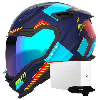 Casque Integral Nexx X.WST3 Fluence Blue Red + X.COM 3 Casque Integral Nexx X.WST3 Fluence Blue Red + X.COM 3