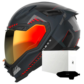 Casque Integral Nexx X.WST3 Fluence Grey Red Matt + X.COM 3 Pro Casque Integral Nexx X.WST3 Fluence Grey Red Matt + X.COM 3 Pro
