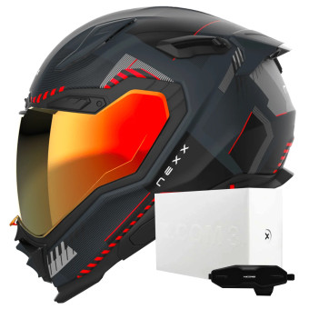 Casque Integral Nexx X.WST3 Fluence Grey Red Matt + X.COM 3 Casque Integral Nexx X.WST3 Fluence Grey Red Matt + X.COM 3