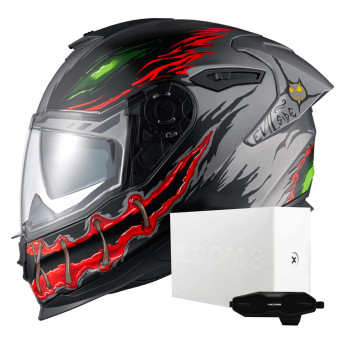 Casque Integral Nexx Y.100R Night Rider Titanium Matt + X.COM 3 Casque Integral Nexx Y.100R Night Rider Titanium Matt + X.COM 3