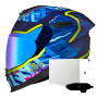 Casque Integral Nexx Y.100R Urbangram Indigo Blue Matt + X.COM 3 Pro