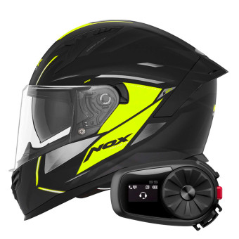 Integral NOX N401 Xeno Matt Black Neon Yellow + Kit Bluetooth 5S Solo