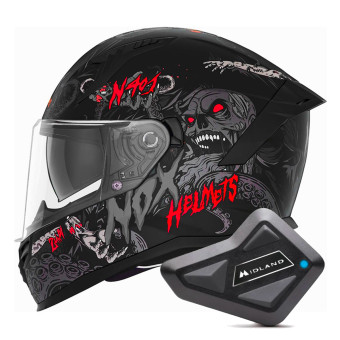 Integral NOX N401 Zumbi Matt Black Red + Kit Bluetooth BT Mini