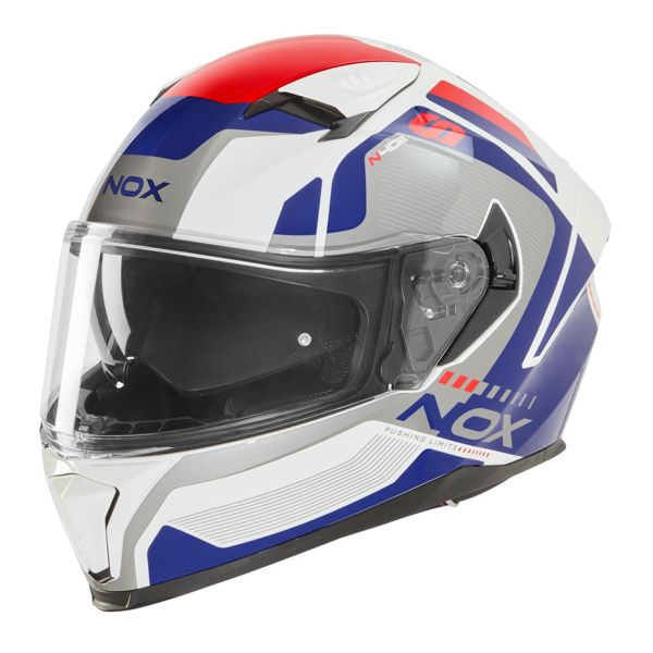 Integral NOX N402 Mentor White Blue Red Shiny