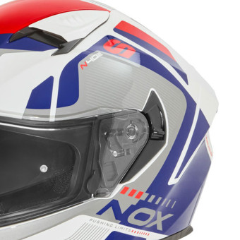 NOX N402 Mentor White Blue Red Shiny