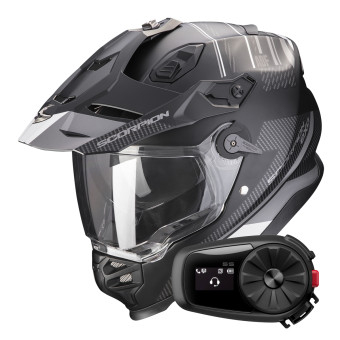 Integral Scorpion ADF 9000 Air Desert Matt Black Silver + Kit Bluetooth 5S Solo