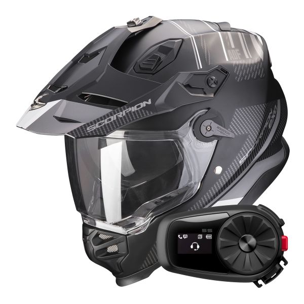 Integral Scorpion ADF 9000 Air Desert Matt Black Silver + Kit Bluetooth 5S