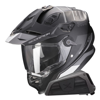 Integral Scorpion ADF 9000 Air Desert Matt Black Silver + Kit bluetooth Exo-Com Link-1