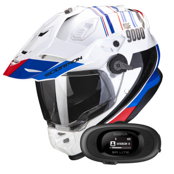 Integral Scorpion ADF 9000 Air Desert White Blue Red + Kit bluetooth 5R Lite