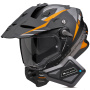 Casque Integral Scorpion ADF 9000 Air Feat Black Mat Silver Orange + Kit Bluetooth BT Mini