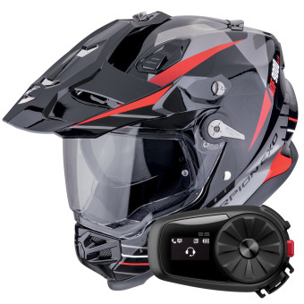 Integral Scorpion ADF 9000 Air Feat Black Silver Red + Kit Bluetooth 5S Solo