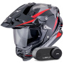 Casque Integral Scorpion ADF 9000 Air Feat Black Silver Red + Kit Bluetooth Lokui K30