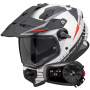 Casque Integral Scorpion ADF 9000 Air Feat White Black Red + Kit Bluetooth 5S Solo