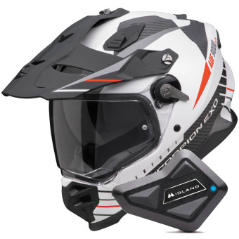 Integral Scorpion ADF 9000 Air Feat White Black Red + Kit Bluetooth BT Mini