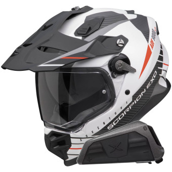 Integral Scorpion ADF 9000 Air Feat White Black Red + Kit bluetooth Exo-Com Link-1