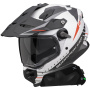 Casque Integral Scorpion ADF 9000 Air Feat White Black Red + Kit bluetooth Exo-Com Link-1C