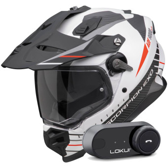 Integral Scorpion ADF 9000 Air Feat White Black Red + Kit Bluetooth Lokui K30