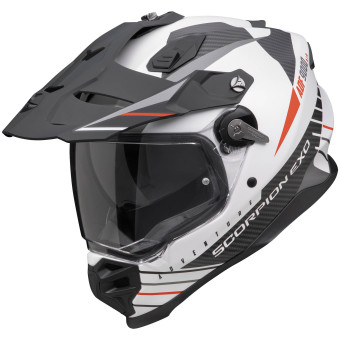Scorpion ADF 9000 Air Feat White Black Red + Kit bluetooth Exo-Com Link-1