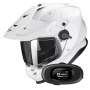Casque Integral Scorpion ADF 9000 Air Matt Pearl White + Kit bluetooth 5R Lite