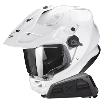 Integral Scorpion ADF 9000 Air Matt Pearl White + Kit bluetooth Exo-Com Link-1