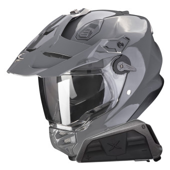 Integral Scorpion ADF 9000 Air Solid Cement Grey + Kit bluetooth Exo-Com Link-1