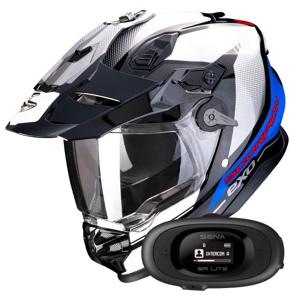 Integral Scorpion ADF 9000 Air Trail Black Blue White + Kit bluetooth 5R Lite