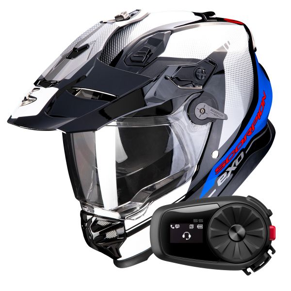Integral Scorpion ADF 9000 Air Trail Black Blue White + Kit Bluetooth 5S
