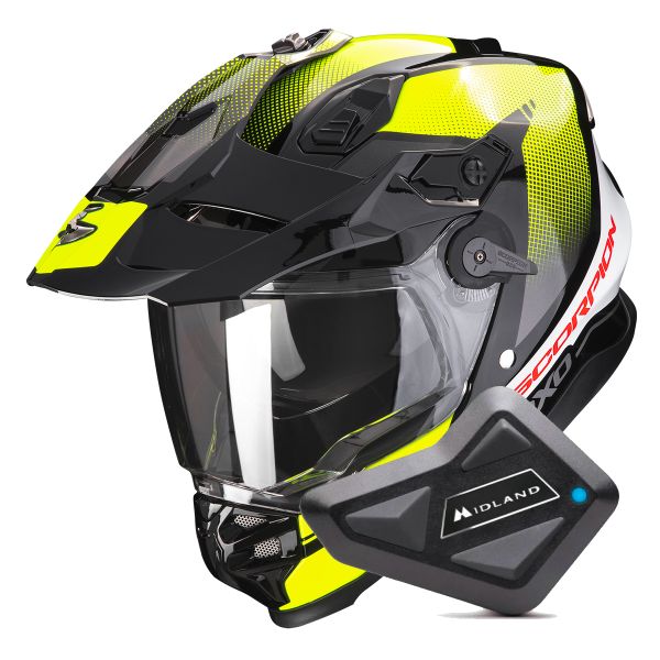 Integral Scorpion ADF 9000 Air Trail Black Neon Yellow + Kit Bluetooth BT Mini