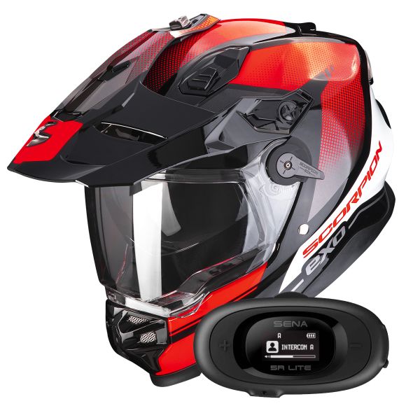 Integral Scorpion ADF 9000 Air Trail Black Red + Kit bluetooth 5R Lite