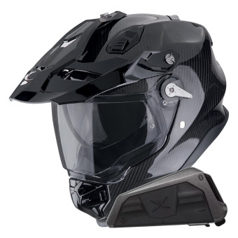 Integral Scorpion ADF 9000 Carbon Air Solid Black + Kit bluetooth Exo-Com Link-1
