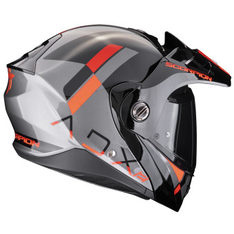 Scorpion ADX-2 Galane Silver Black Red + Kit bluetooth Exo-Com Link-1C Solo