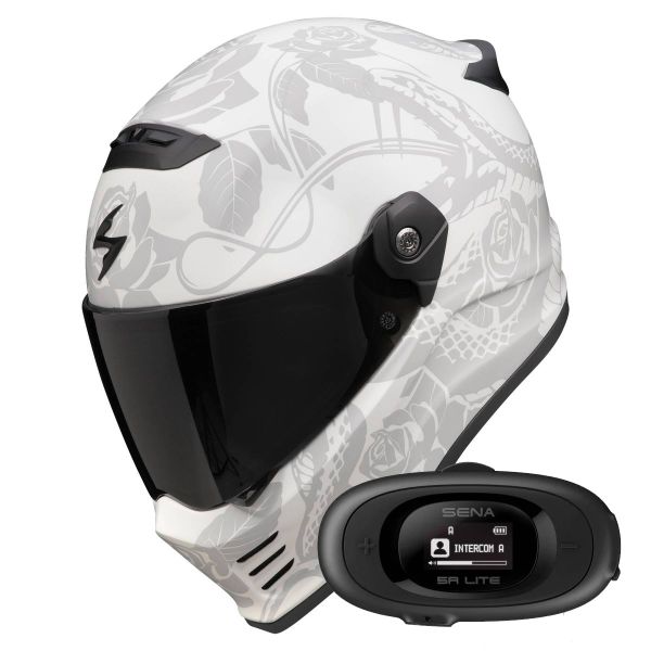 Integral Scorpion Covert FX Dragon Grey Mat Silver + Kit bluetooth 5R Lite Solo