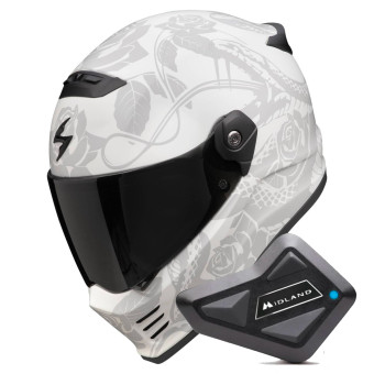 Integral Scorpion Covert FX Dragon Grey Mat Silver + Kit Bluetooth BT Mini