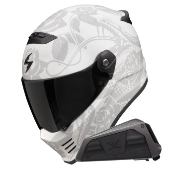 Casque Integral Scorpion Covert FX Dragon Grey Mat Silver + Kit bluetooth Exo-Com Link-1 Casque Integral Scorpion Covert FX Dragon Grey Mat Silver + Kit bluetooth Exo-Com Link-1
