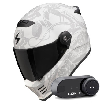 Integral Scorpion Covert FX Dragon Grey Mat Silver + Kit Bluetooth Lokui K30