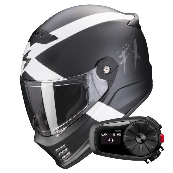 Integral Scorpion Covert FX Gallus Matt Black White + Kit Bluetooth 5S