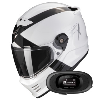 Integral Scorpion Covert FX Gallus White Black + Kit bluetooth 5R Lite