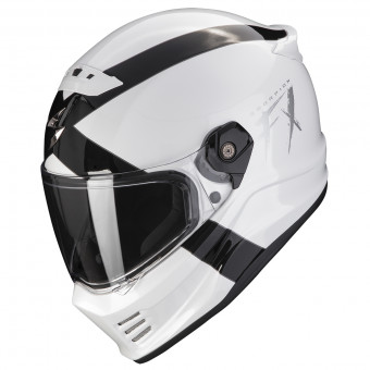 Scorpion Covert FX Gallus White Black + Kit bluetooth 5R Lite