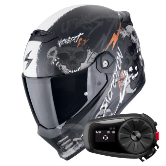 Integral Scorpion Covert FX Skullz Black Grey Red + Kit Bluetooth 5S Solo