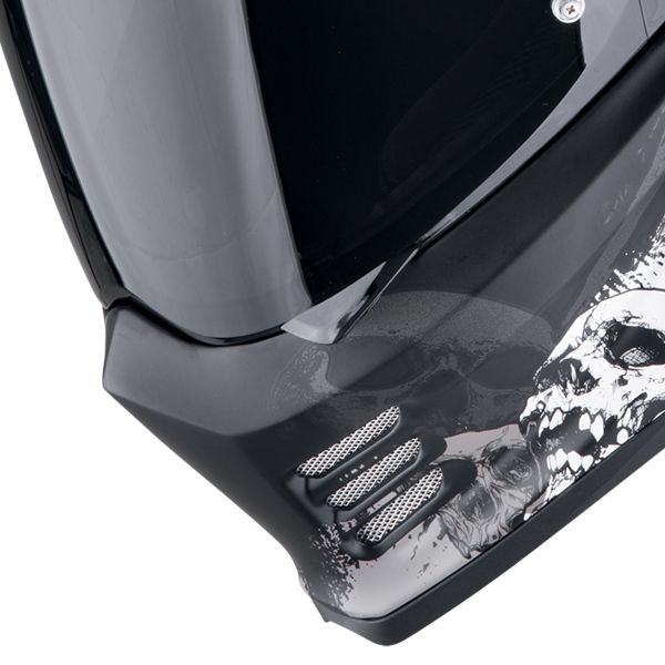 Scorpion Covert FX Skullz Black Grey Red + Kit Bluetooth Lokui K30