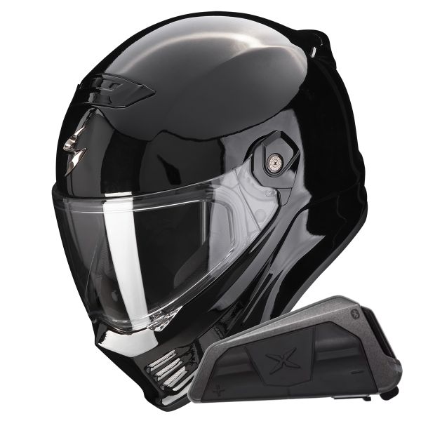 Integral Scorpion Covert FX Solid Black + Kit bluetooth Exo-Com Link-1 Integral Scorpion Covert FX Solid Black + Kit bluetooth Exo-Com Link-1