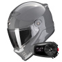 Casque Integral Scorpion Covert FX Solid Cement Grey + Kit Bluetooth 5S