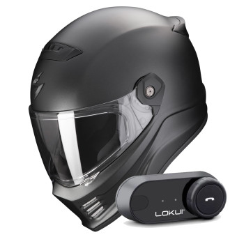 Integral Scorpion Covert FX Solid Matt Pearl Black + Kit Bluetooth Lokui K30