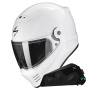 Casque Integral Scorpion Covert FX Solid White + Kit bluetooth Exo-Com Link-1C