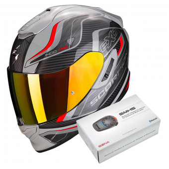 Integral Scorpion Exo 1400 Air Attune Grey Black Red + Kit Bluetooth SMH5 Solo