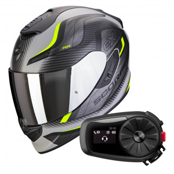 Integral Scorpion Exo 1400 Air Attune Grey Matt Black Yellow Fluo + Kit Bluetooth 5S Solo
