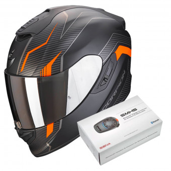 Integral Scorpion Exo 1400 Air Fortuna Matt Black Orange + Kit Bluetooth SMH5